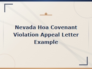 Nevada Hoa Covenant Violation Appeal Letter Example