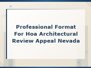 Hoa Architectural Review Appeal Format in Nevada