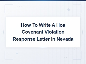 Responding to an Hoa Covenant Violation in Nevada