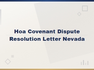 Nevada Hoa Covenant Dispute Resolution Letter