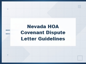 Nevada Hoa Covenant Dispute Letter Guidelines