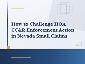 How to Challenge Hoa Fines in Nevada Small Claims Court
