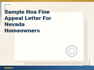 Sample Hoa Fine Appeal Letter for Nevada Homeowners
