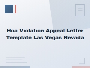 Hoa Violation Appeal Letter Template for Las Vegas, Nv