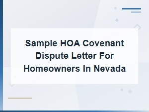 Nevada Hoa Covenant Dispute Letter Sample for Homeowners