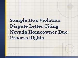 Hoa Violation Dispute Letter: Nevada Due Process Rights