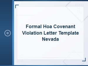 Nevada Hoa Violation Letter Template and Mediation