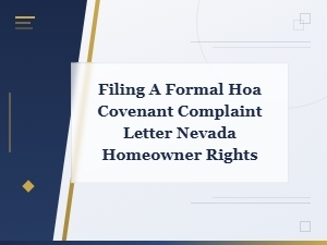Filing an Hoa Covenant Complaint in Nevada
