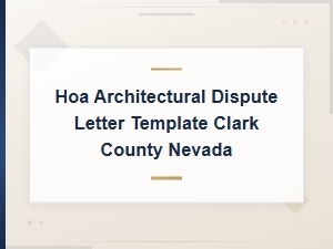 Clark County Hoa Architectural Dispute Letter Template