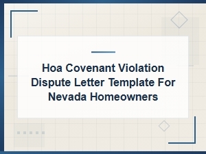 Nevada Hoa Covenant Violation Dispute Letter Template