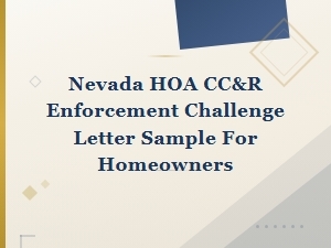 Nevada Hoa Cc&r Enforcement Challenge Letter Guide